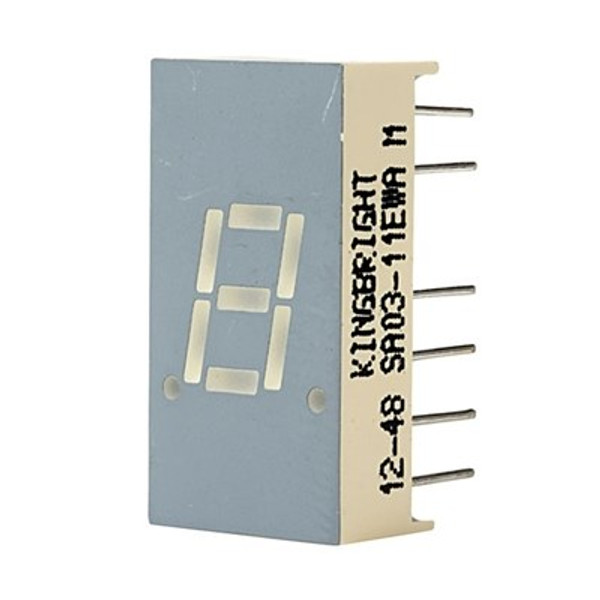 Kingbright 7.62mm (0.3in) Seven Segment Display 7.6mm Display Green (CA)