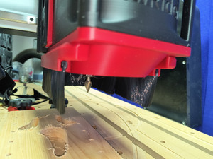 Open Front Brush Assembly shown on the LowRider dust boot for the Axiom Iconic & i2R series of CNC machines