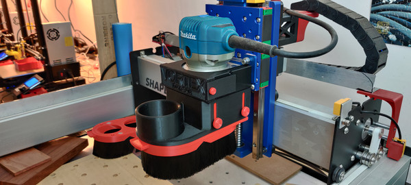 Vortex Drop-Skirt dust boot for the Shapeoko 3.  Shown here in Black/Red.