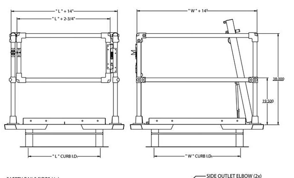 48" x 48" Roof Hatch Safety Rails Best Access Doors Canada