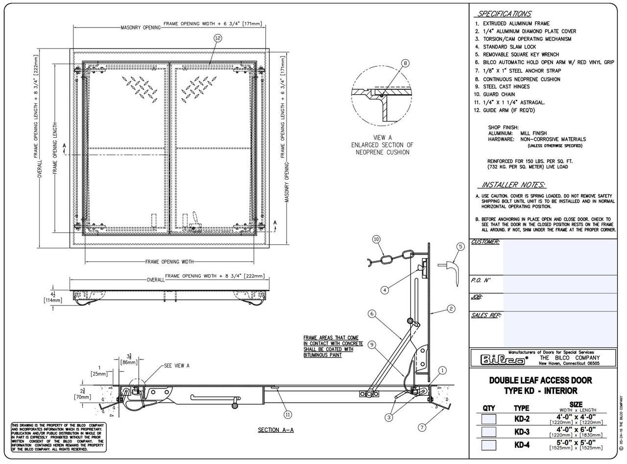 Aluminum Floor Door 48"x48" Durable and Reliable Solution