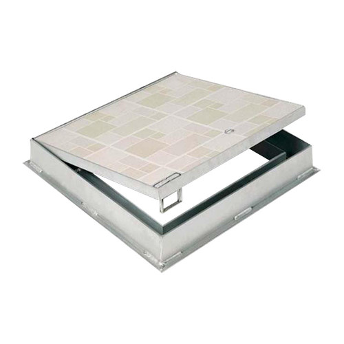 42" x 42" Hinged Floor Hatch Recessed 1" for Ceramic Tile Best Access Doors Canada