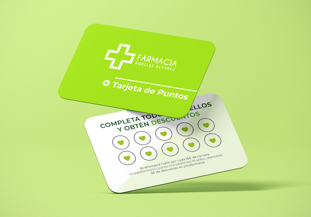 Tarjeta de fidelización en Farmacia Ribelles Álvarez, en Sagunto, Valencia