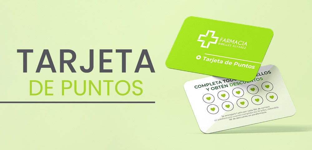 Tarjeta de puntos en Farmacia Ribelles, en Sagunto, Valencia