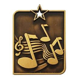 Rectangle Series Music Medal Gold