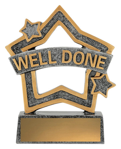Mini Word Star Well Done Trophy 12803