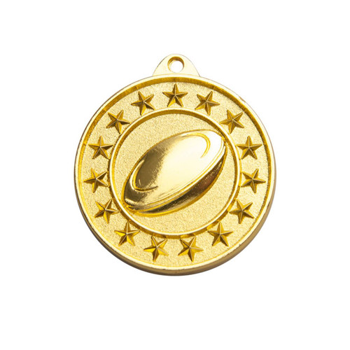 Shooting Star Rugby Medal Gold