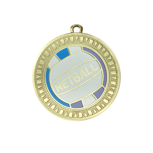Spark Series Netball Medal Shiny Gold