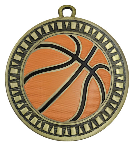 Spark Basketball Medal Antique Gold MS607