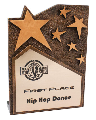 Star Cross Resin Plaque Bronze 195mm 12053