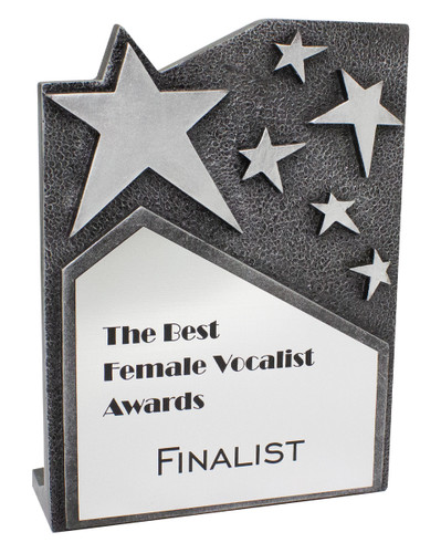 Star Cross Resin Plaque Silver 195mm 12052
