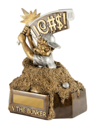 In the Bunker Golf Character Novelty Trophy