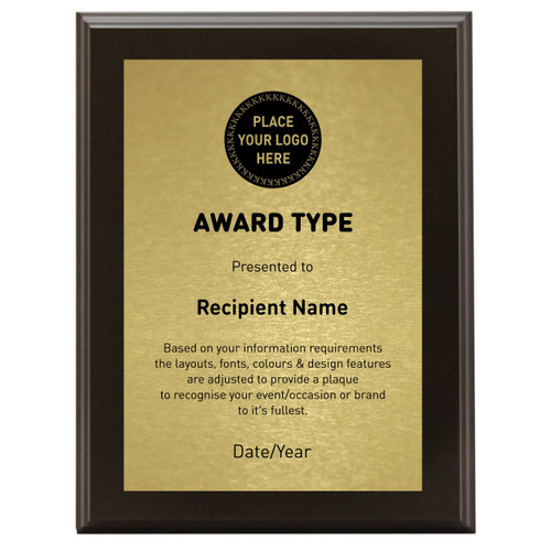 Timber Veneer Plaque Black Printed