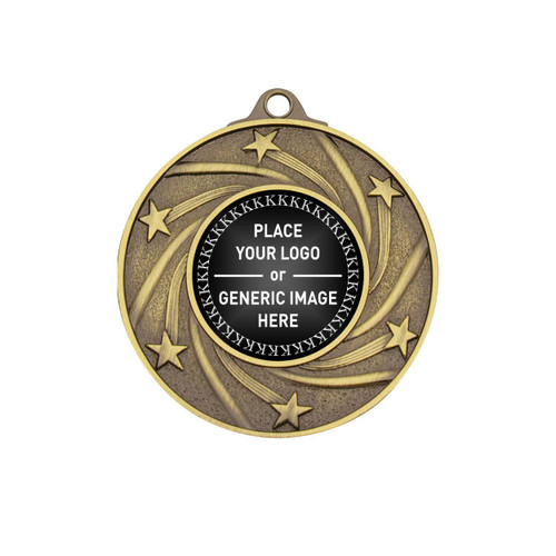 Antique Eco Stars Insert Medal Gold
