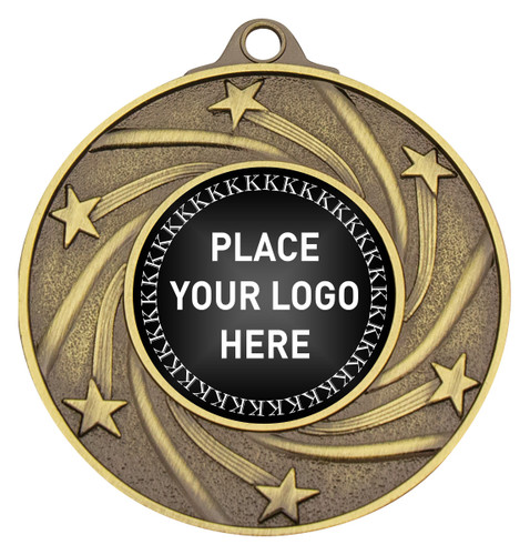 Antique Eco Stars Medal Gold 50mm
