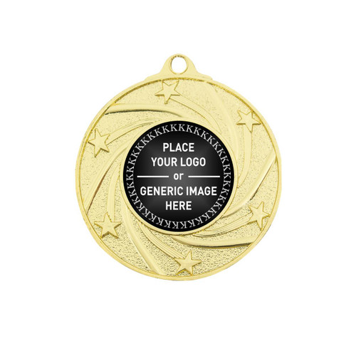 Shiny Eco Stars Insert Medal Gold
