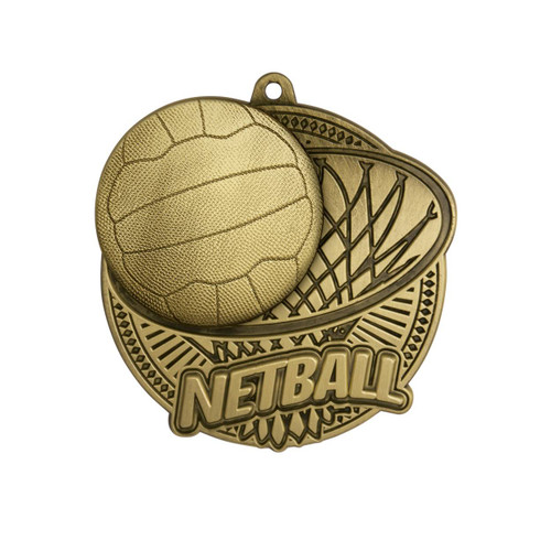 Tempo Series Netball Medal Antique Gold