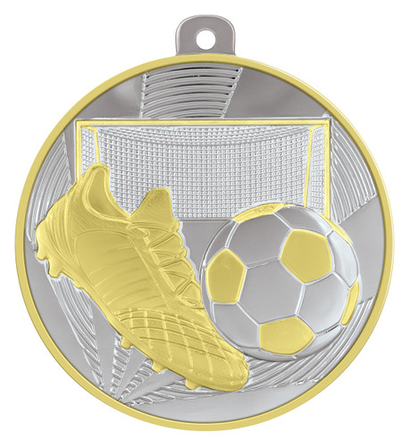 Lumina Series Football Medal Shiny Silver/Gold