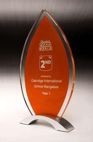 Ignite Series Flame Red Glass Award