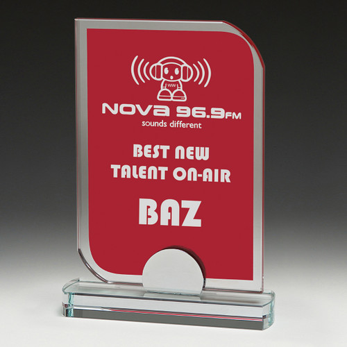 Dovetail Series Green Glass Award - Engraved