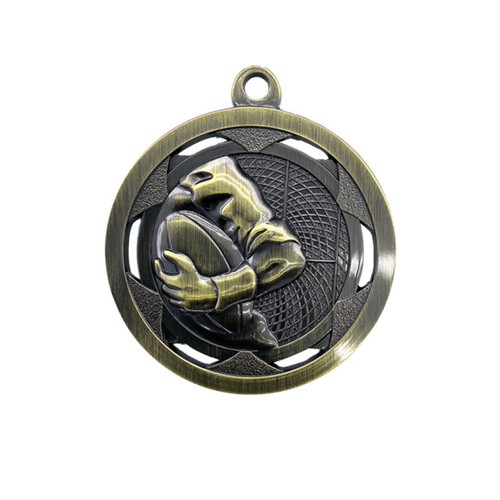 Strata Medal Rugby Antique Gold