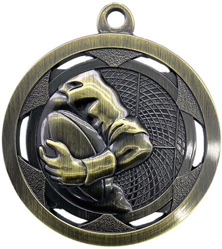 Strata Medal Rugby Antique Gold