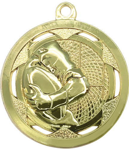 Strata Medal Rugby Shiny Gold