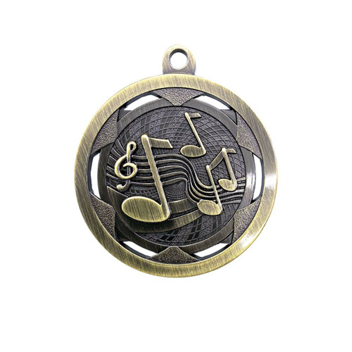 Strata Medal Music Antique Gold