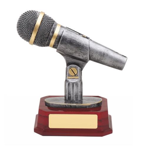Microphone Trophy Antique Silver