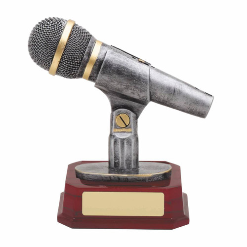 Microphone Trophy Antique Silver