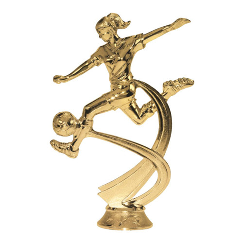 Football Kicking Female Figure on base Trophy