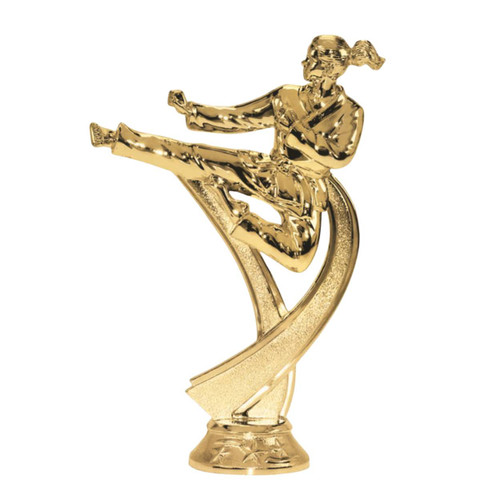 Karate Flying Kick Female Figure on base Trophy