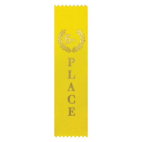 6th Place Award Ribbon Yellow