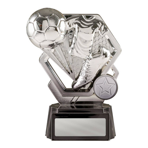 Thunder Football Trophy Silver Black 150mm