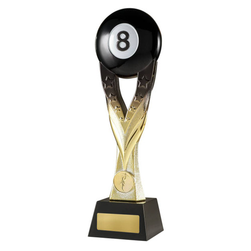 Atlas Series Gold Black Eight Ball Trophy