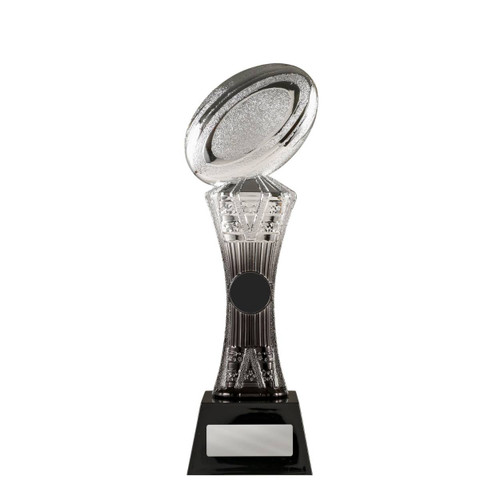 Atlas Tower Series Silver Black Rugby Trophy 260mm