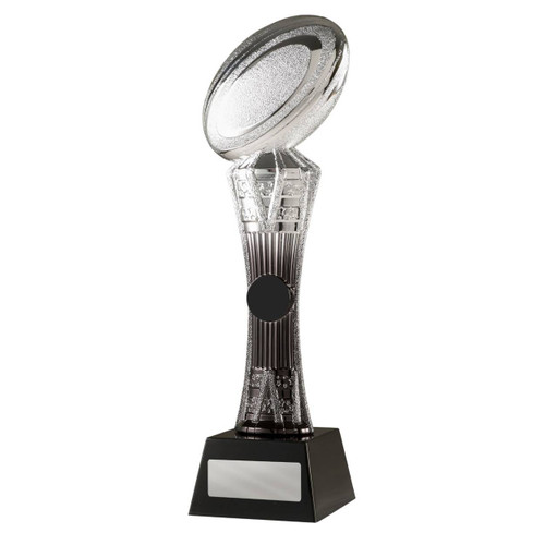 Atlas Tower Series Silver Black Rugby Trophy