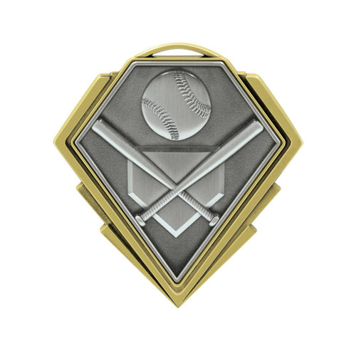 Diamond Baseball Medal Gold/Silver
