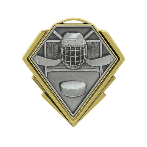 Diamond Ice Hockey Medal Gold/Silver
