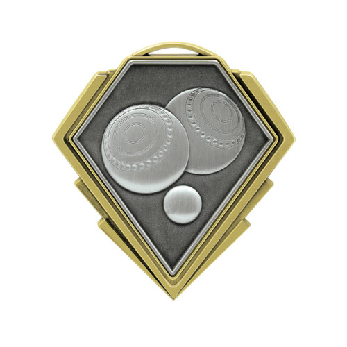 Diamond Lawn Bowls Medal Gold/Silver