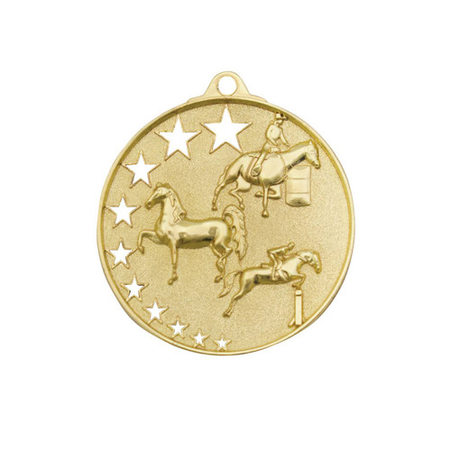 Hollow Star Series Horse Medal Gold
