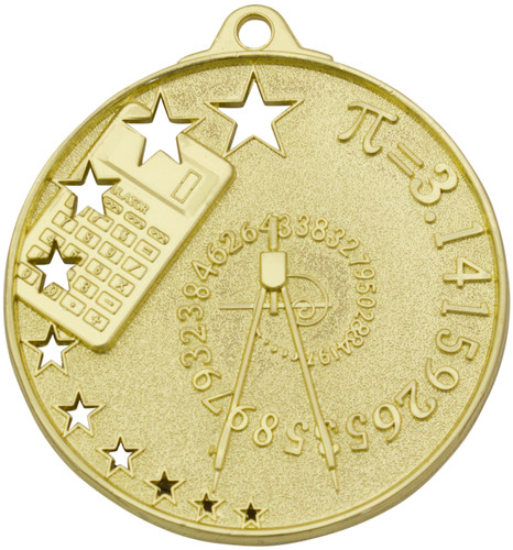 Hollow Star Maths Medal Gold MH920G