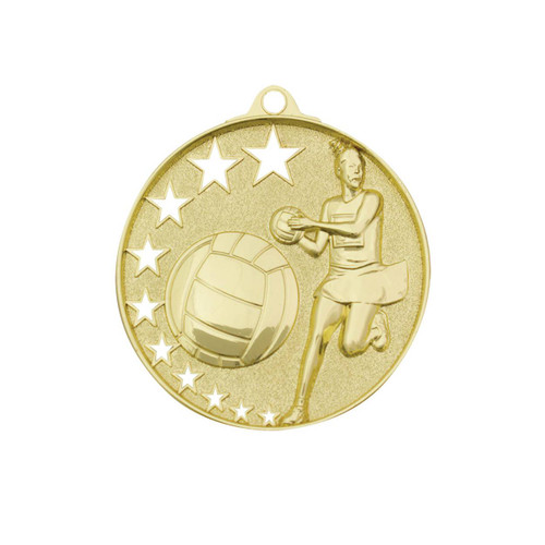 Hollow Star Series Netball Medal Gold