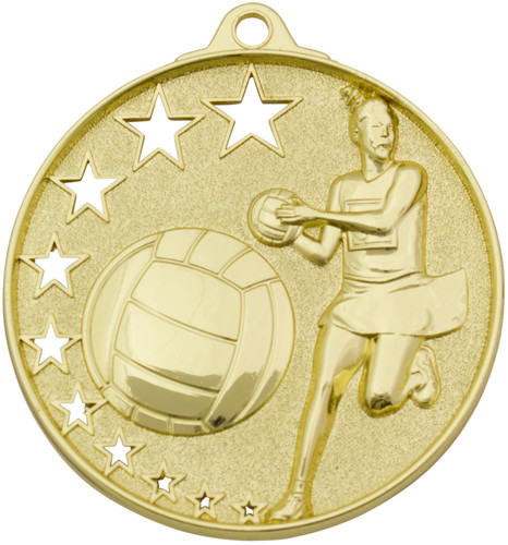 Hollow Star Series Netball Medal Gold