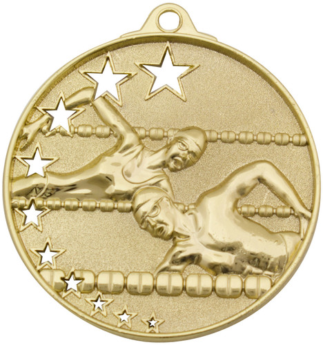 Hollow Star Series Swimming Medal Gold