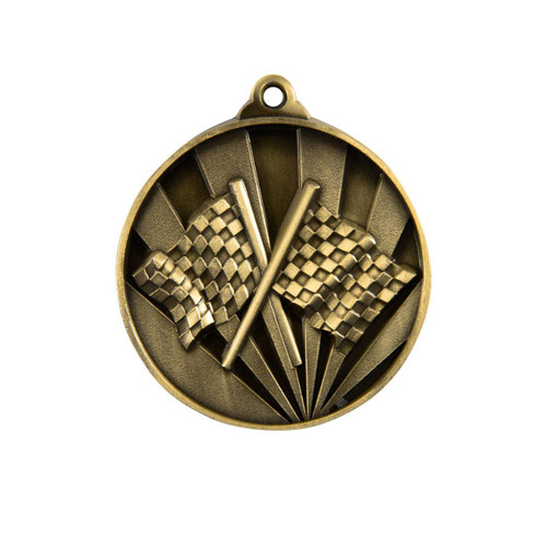 Sunrise Series Crossed Flags Motorsport Medal Gold