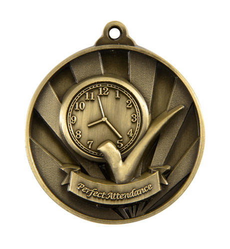 Sunrise Series Perfect Attendance Medal Gold 1076-51G