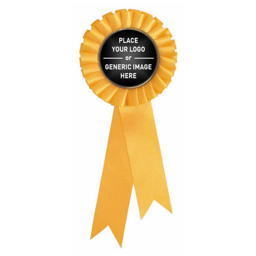 Ribbon Rosette 85mm Yellow