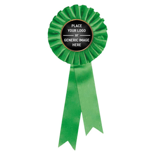 Ribbon Rosette 100mm Green