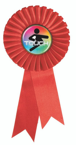 Ribbon Rosette 100mm Red